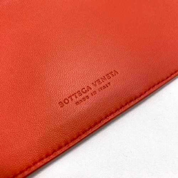 Bottega Veneta Orange Gold Leather Coin Case Wallet (567190) - Picture 6 of 6